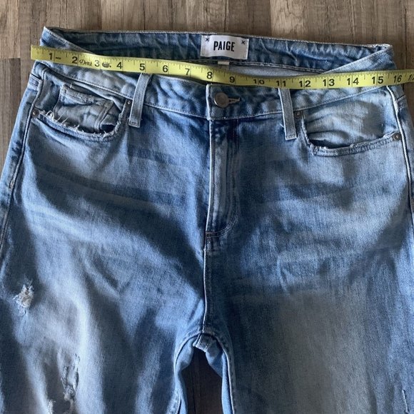 Paige Noella Straight Leg High Waist Jeans Distressed Wash Size 29 - Picture 3 of 9